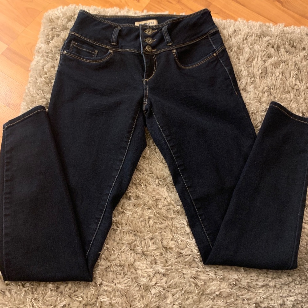 Blue Spice Dark blue stretch skinny jeans